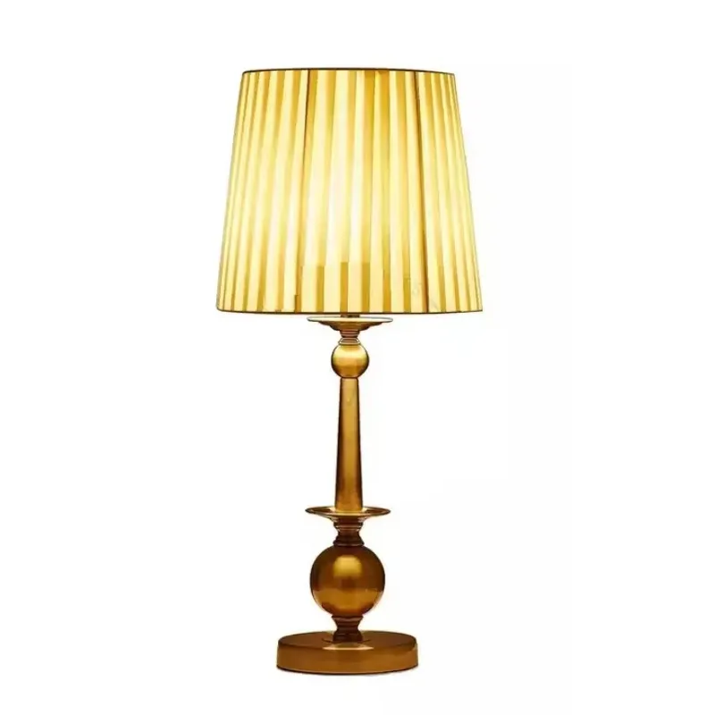 

High-end design beaded ball table lamp household bedside table bedside table lamp antique black metal crystal lamp
