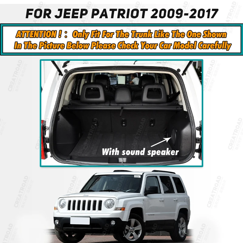 Auto Full Coverage Trunk Mat For JEEP Patriot 5-Seat 2009-2017 16 15 14 13 12 11 10 Car Cover Pad Interior Protector Accessories