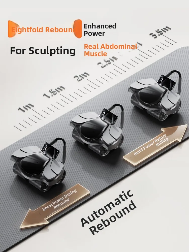 XTEP 2025 New Automatic Rebound Abdominal Wheel Four-Wheel Fitness Equipment for Men Home Use Core Strength Training