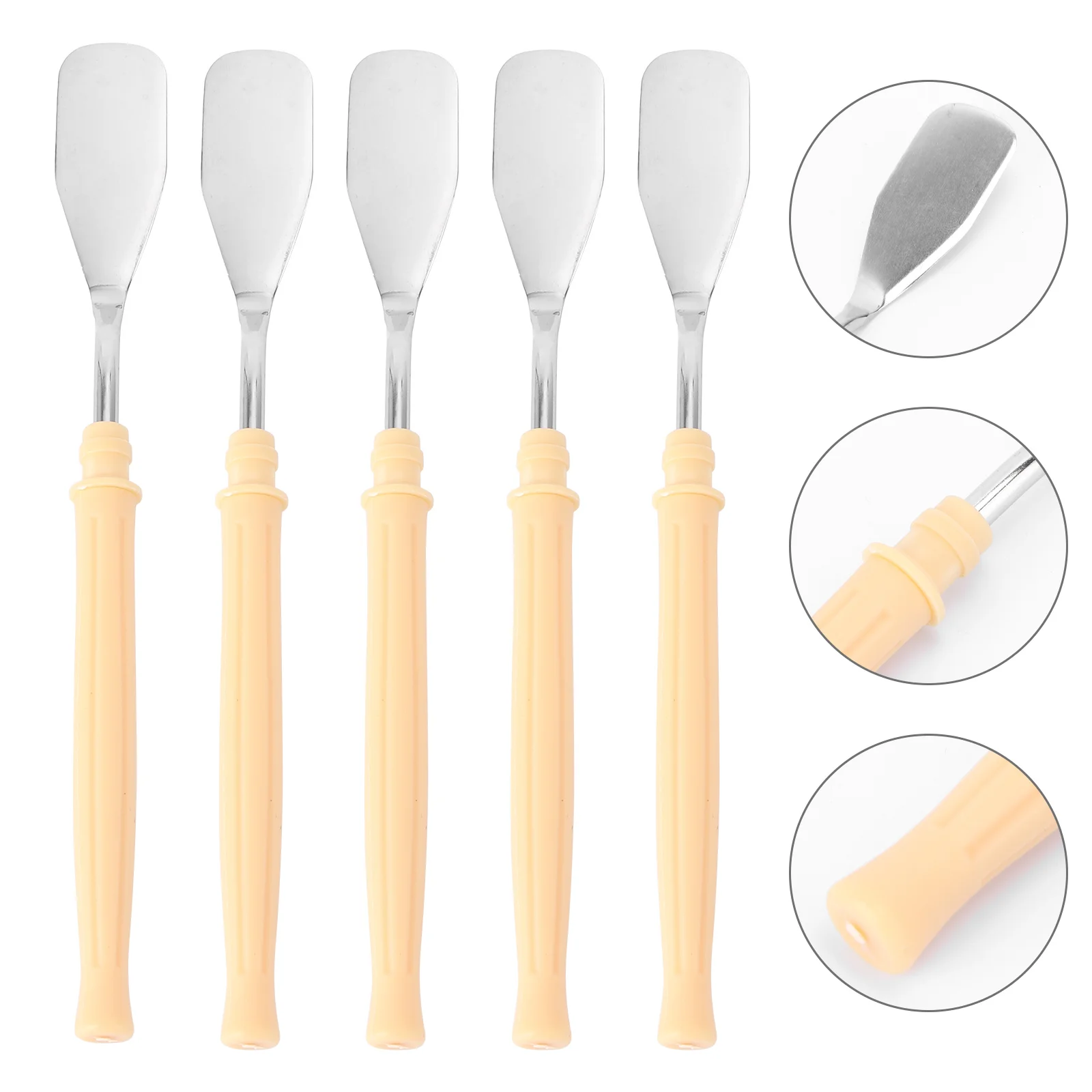 5 ชิ้น Palette มีดไม้พายสี Spatulas ภาพวาดสีน้ํามันอุปกรณ์เสริมทนทานจานเครื่องขูดอุปกรณ์โลหะ