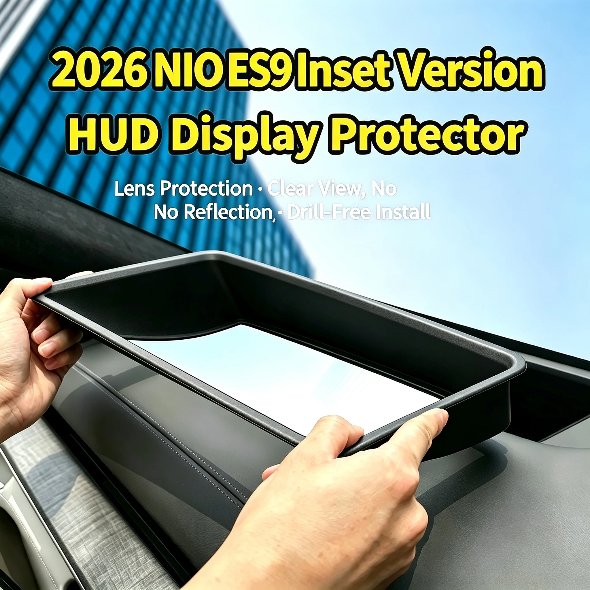 For NIO ES9 2026 Left Hand Drive Curved Inset HUD Protective Cover 1:1 Molded No Mirroring Car Trim
