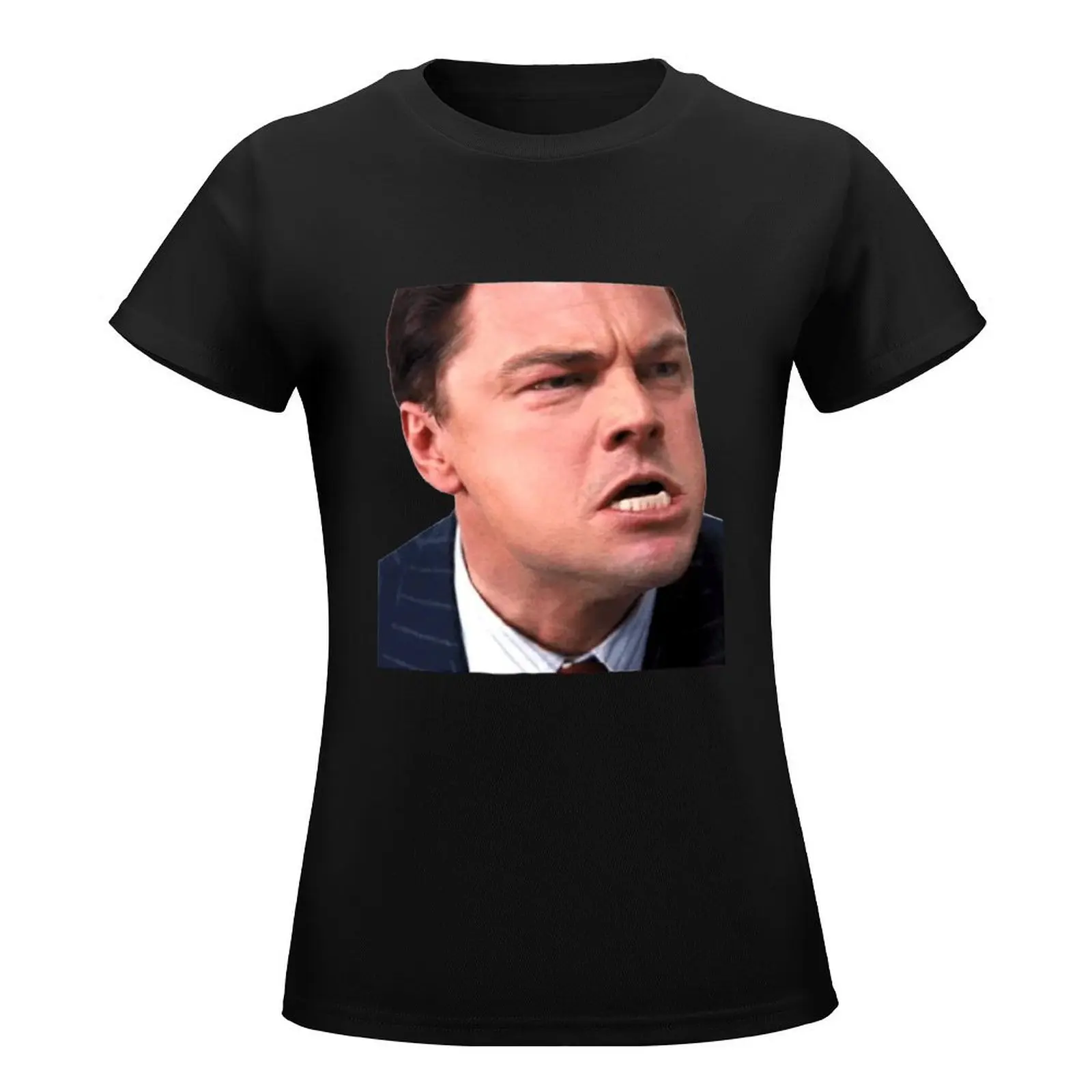 Leonardo Dicaprio Meme Long T-Shirt summer top cute tops aesthetic clothes t shirts for Women