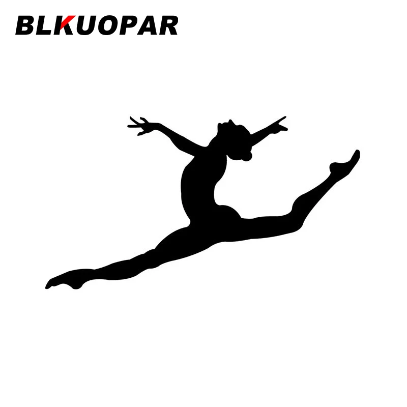 BLKUOPAR Leaping Ballet Dancer Silhouette Car Stickers Fashion Sport Decal Waterproof Die Cut Caravan Surfboard Car Styling