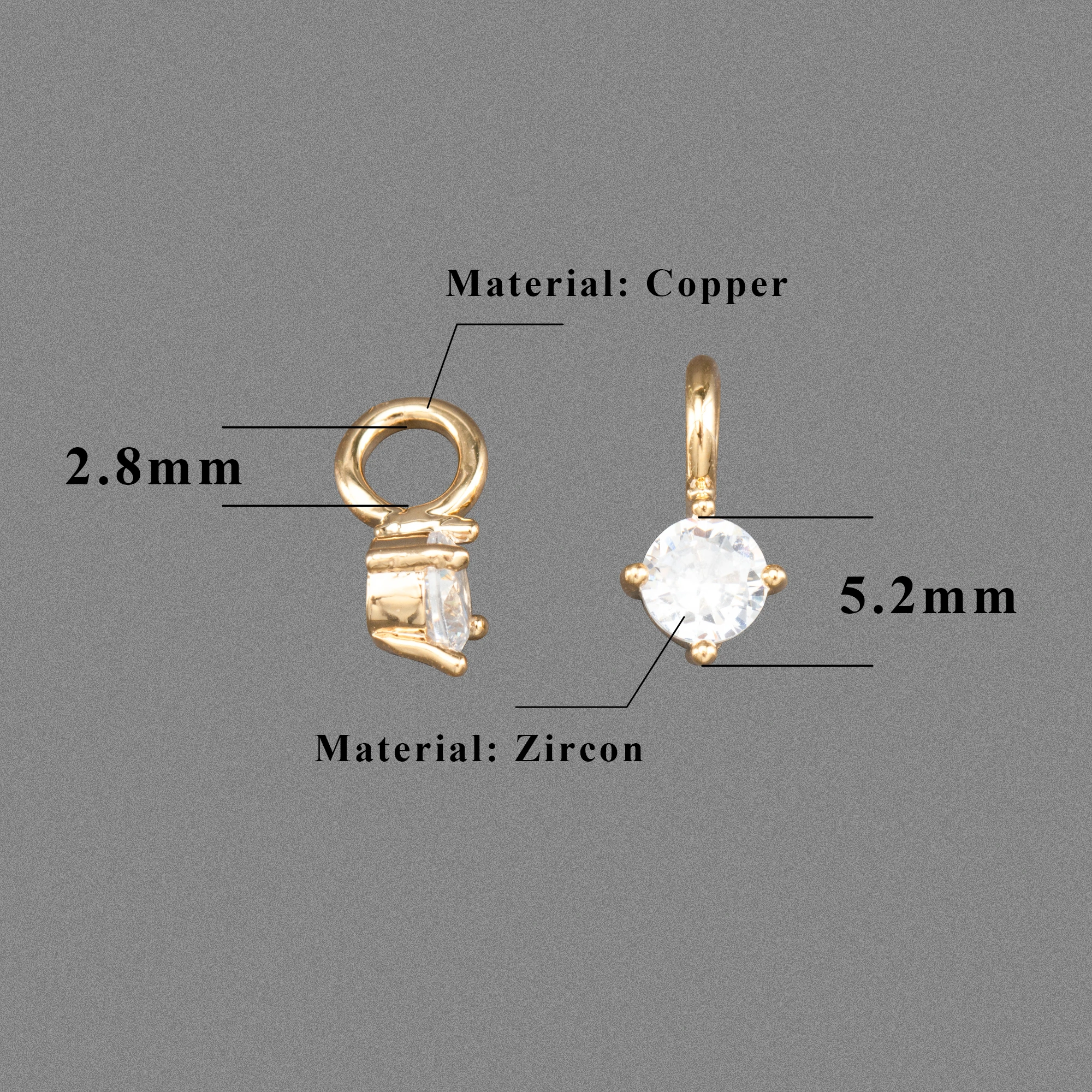 GUFEATHER MA77,jewelry accessories,nickel free,18k gold rhodium plated,copper,zircon,charms,diy pendant,jewelry making,10pcs/lot