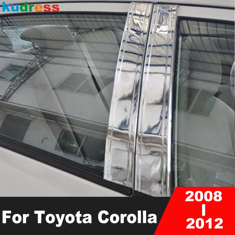 

Для Toyota Corolla Sedan 2008 2009 2010 2011 2012 Нержавеющая сталь автомобильное окно центральный столб крышка отделка внешние аксессуары