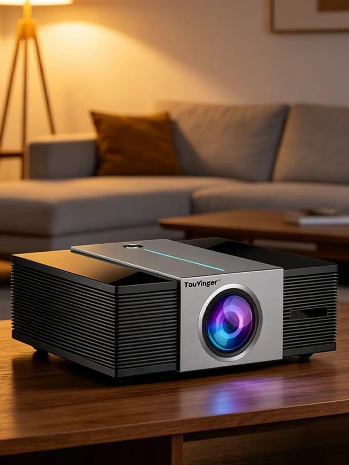 Touyinger Q11W Ultra Vollständig Geschlossener Projektor Unterstützt 4K HDR10 Full HD 2000 ANSI HiFi-Sound Smart TV Beamer Autofokus Wifi6 Heim- und Outdoor-Kino-Projektor