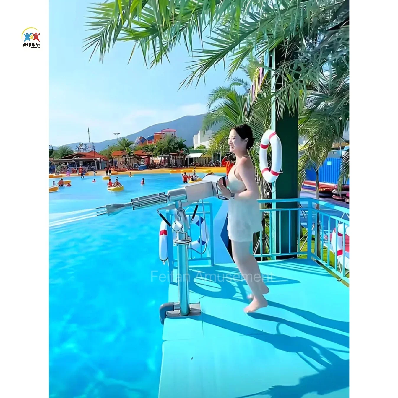 Water Gun Shooting Game Popular Water Park Equipment Amusement Equipment Gatling Water Gun Factory Direct Sales