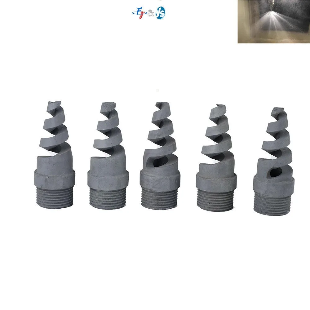 Silicon Carbide Spiral Nozzle Industrial Spray Desulfurization Dust Removal Cooling Acid Resistance Anti-Corrosion Anti-Clog