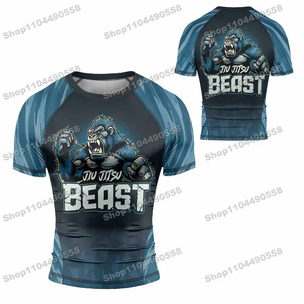 N213th Kinds Of Newly Rash Guards Surfing Beach T-Shirts Swimwear Diving Gym Short sleeves MMA BJJ Men Jiu Jitsu Fitness Sets