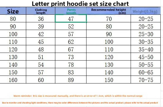 Kinderkleidung Mode Einfaches Buchstaben-Print-Set 2026 Herbst Neu Jungen und Mädchen Locker Lässig Verdickter Hoodie Zweiteiler – Detail 2