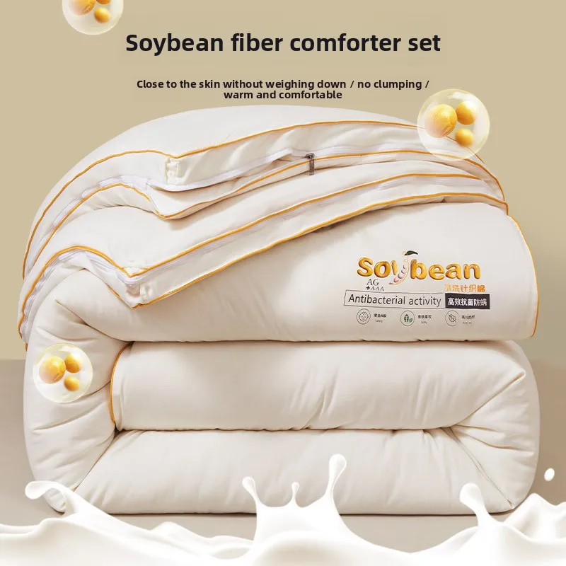Soybean Fiber Quilt Dual Mode All Season Dorm Bedding Thickened Autumn and Winter Quilt Core Comforter Quilt Winter Thick Quilt