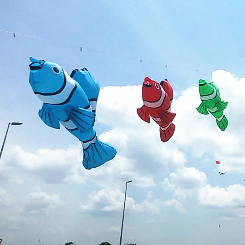 จัดส่งฟรี LED Fish Kite สําหรับผู้ใหญ่ Kite ของเล่น Professional Kites Inflatable ของเล่น WIND Power spongebob windsurfing Kite