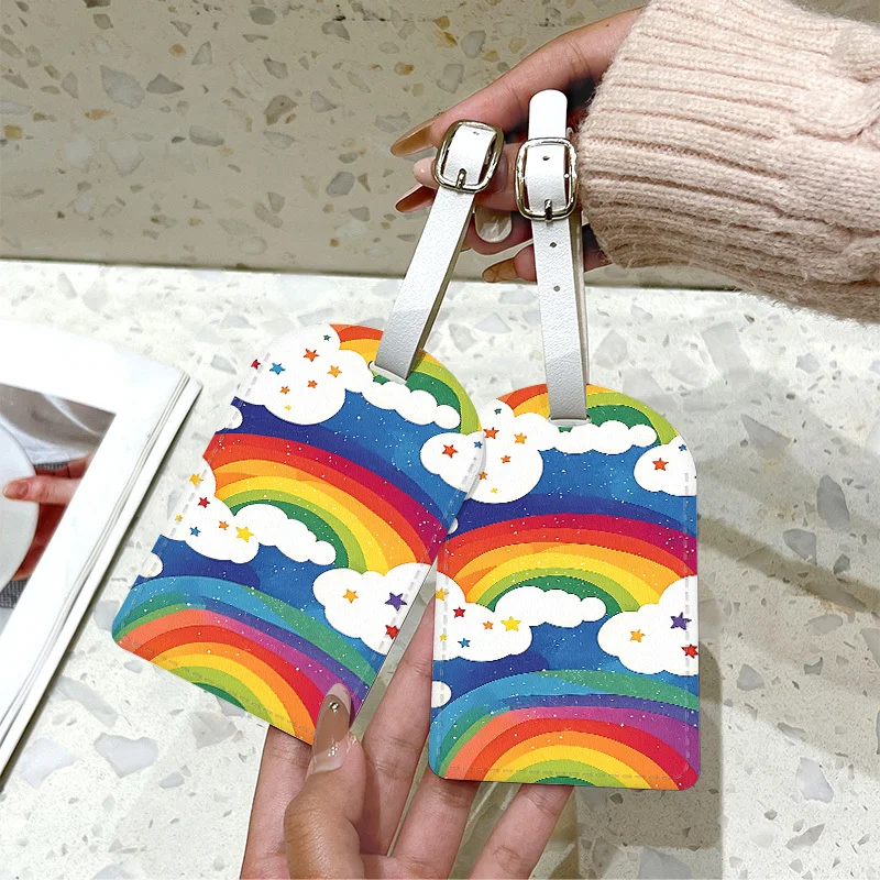 Rainbow Cloud Pattern Luggage Tag Used for Quick Identification and Decoration of Luggage Very Suitable for Travel Bag Suitcases