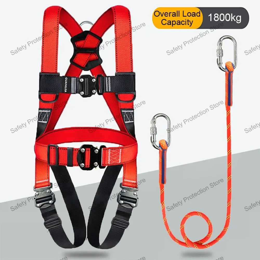 High Altitude Work Safety Harness Five-point Full Body Safety Belt/Rope Outdoor Climbing Training Construction Protect Equipment