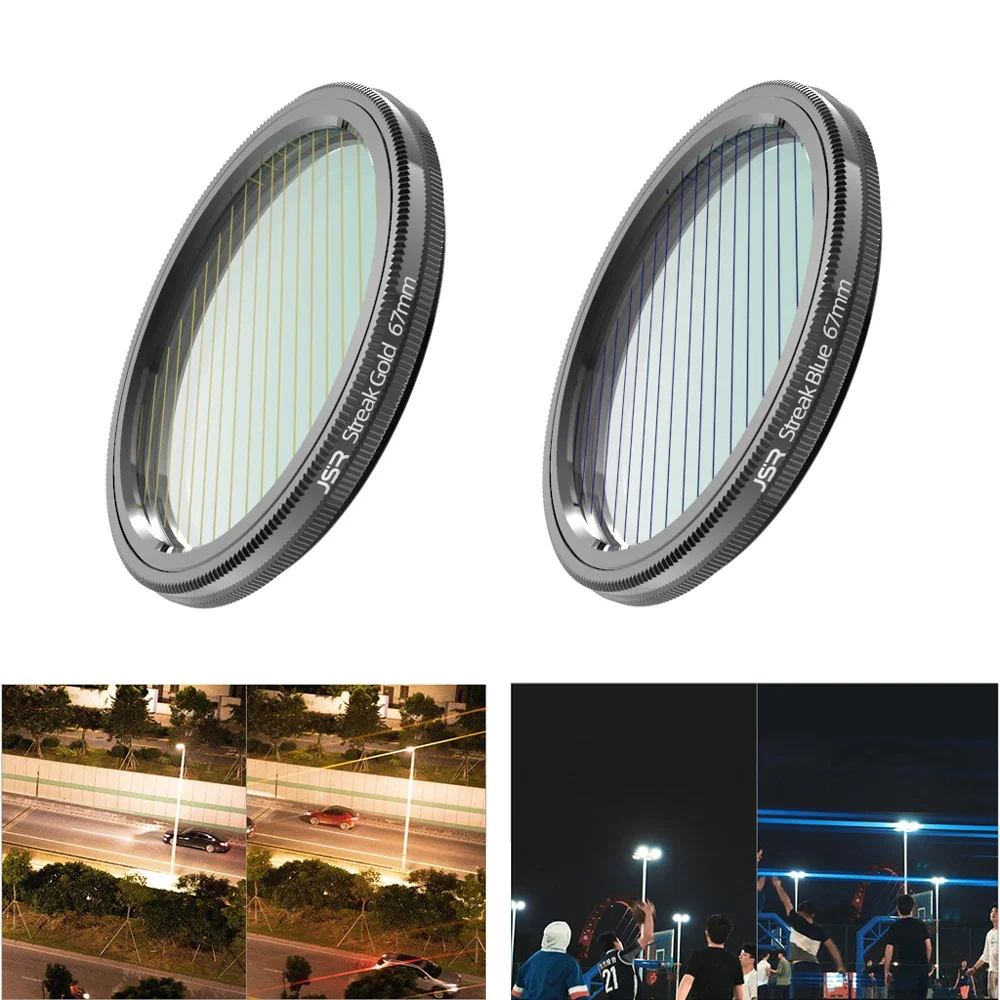 Streak Filter Yellow Blue Special Effects Anamorphic Optical Glass 37 40.5 49 52 62 77 82 95mm Flare Camera Star Lens Filters