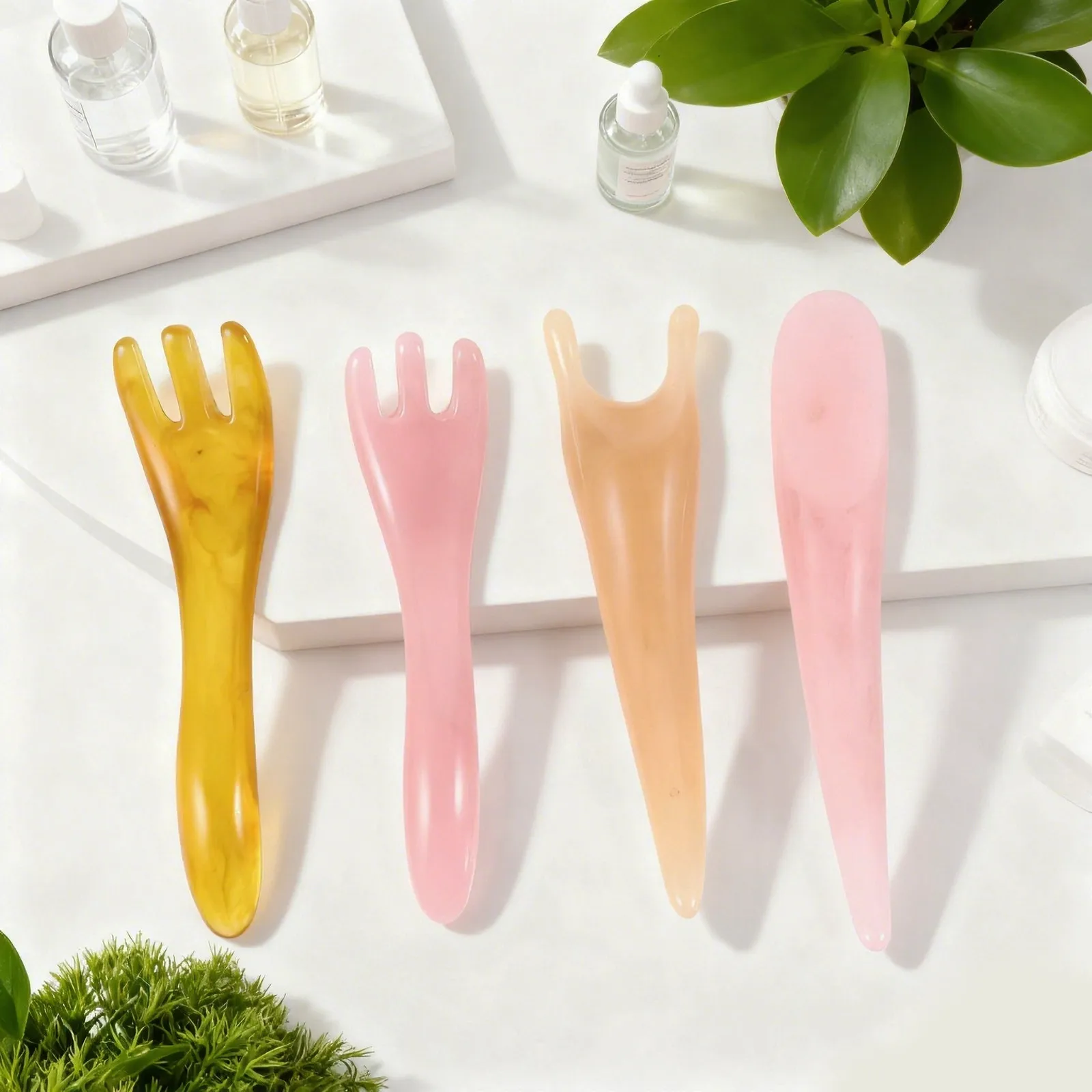 

4Pcs Premium Gua Sha Scraper Board Set Facial Body Massage Tool for Skin Nourishment Immune Stimulation Pain Relief Traditional