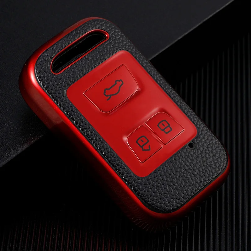 

Leather Car Remote Key Fob Cover for Chery Tiggo 3 5X 4 8 Glx 7 2019 2020 Arrizo for Cheri Tiggo 8 Holder Protector Accessories