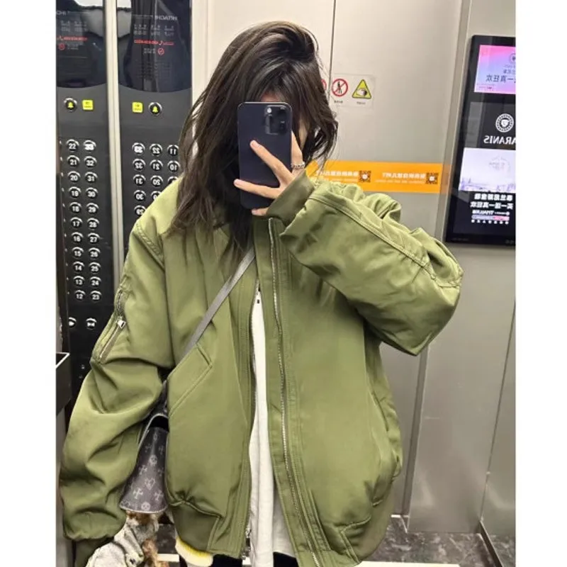 

2026 New Flight Suit Jacket Coat Women Autumn Winter American Design Sense Vintage High Street Baseball