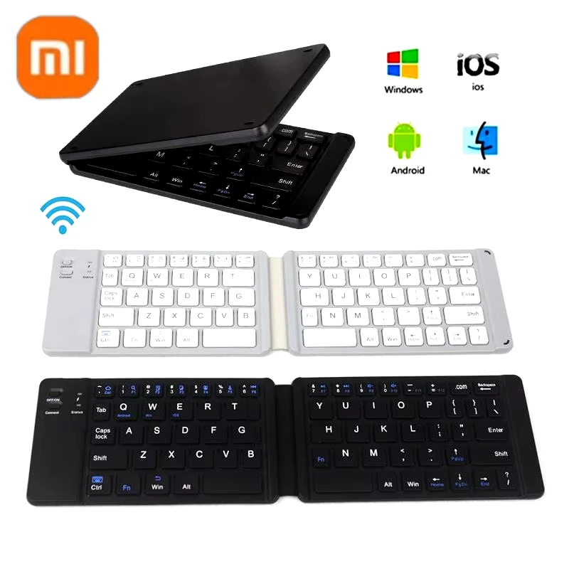 

XIAOMI Dual Folding Bluetooth Keyboard For IOS Android Windows Office MINI Wireless Keyboard Storage Three Systems Universal