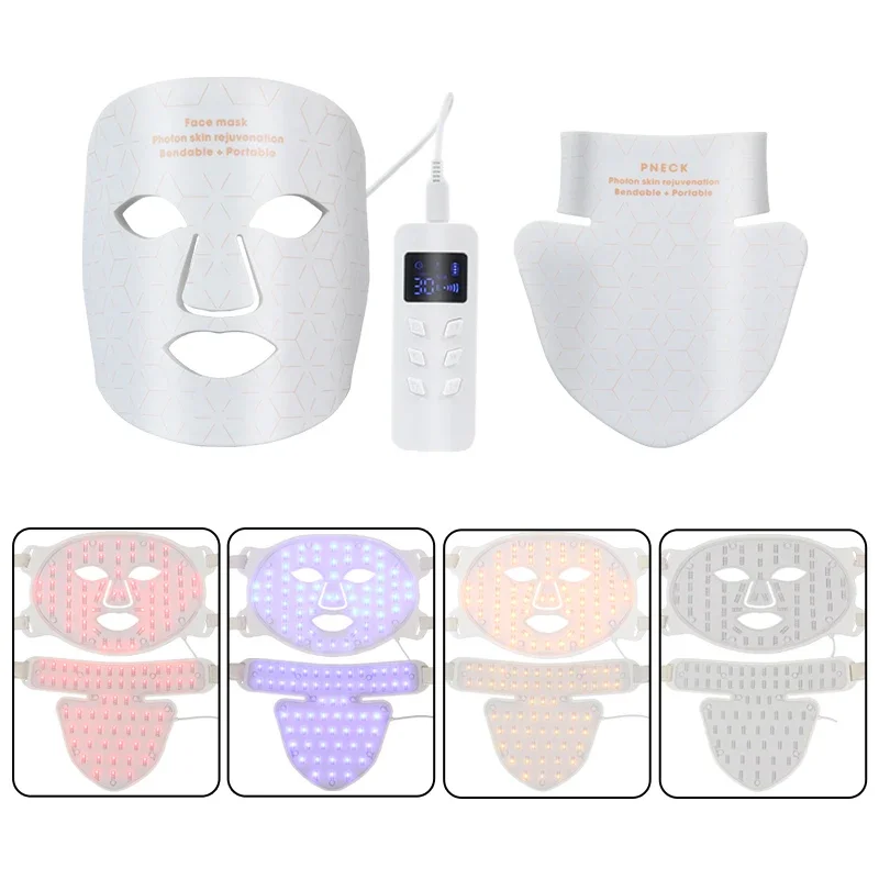 อุปกรณ์บําบัดด้วยแสงแบบกําหนดเองการดูแลใบหน้าและคอ Led แบบโค้งงอได้นุ่ม