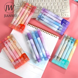 JIANWU 5 Pcs/set Colorful Double-ended Eye Protection Highlighter Set Write Smoothly Creative DIY Student Supplies Stationery