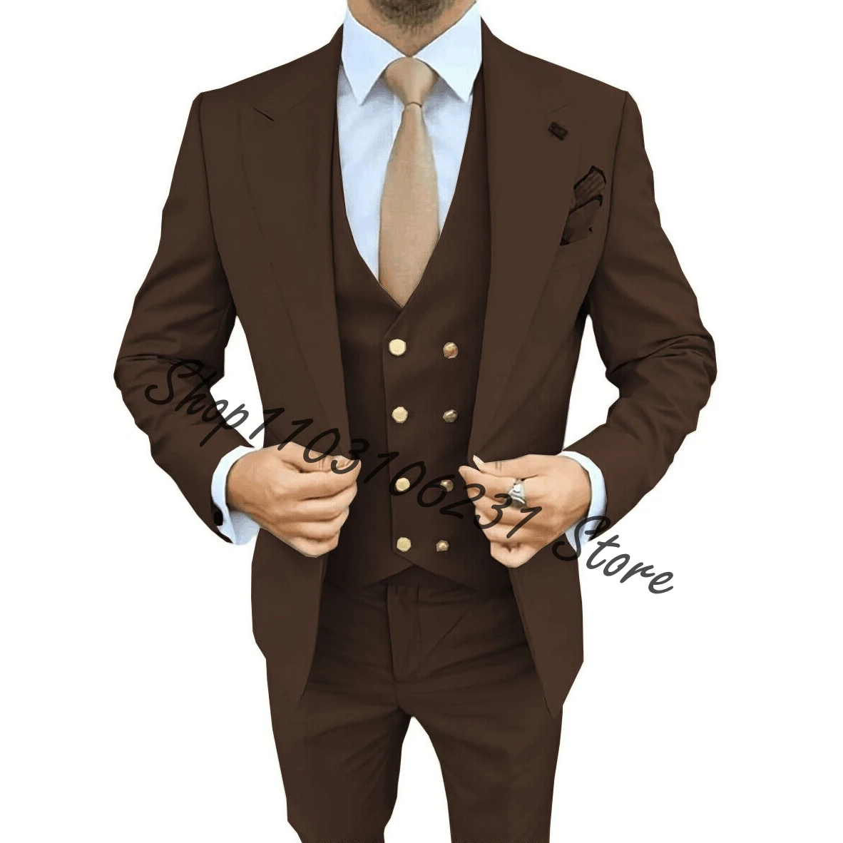 Trajes De Hombre Navy Suits for Men Wedding Tuxedo Formal Jacket Pants Vest 3-piece Outfit Slim Fit Blazer Handsome Men's Suit