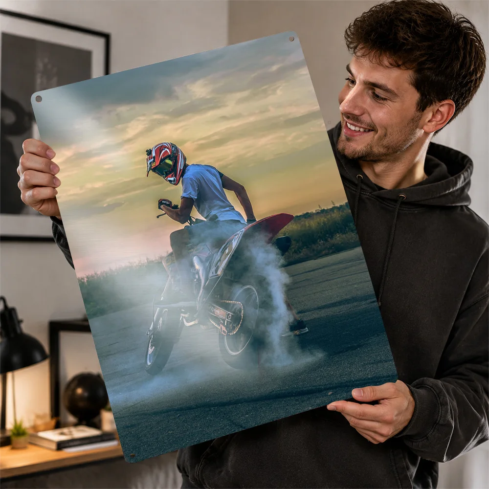 Extreme Motocross 3D Texture Printed Poster Custom Vintage Metal Tin Plate Sign for Wall Art Living Room Decoration Items Decor