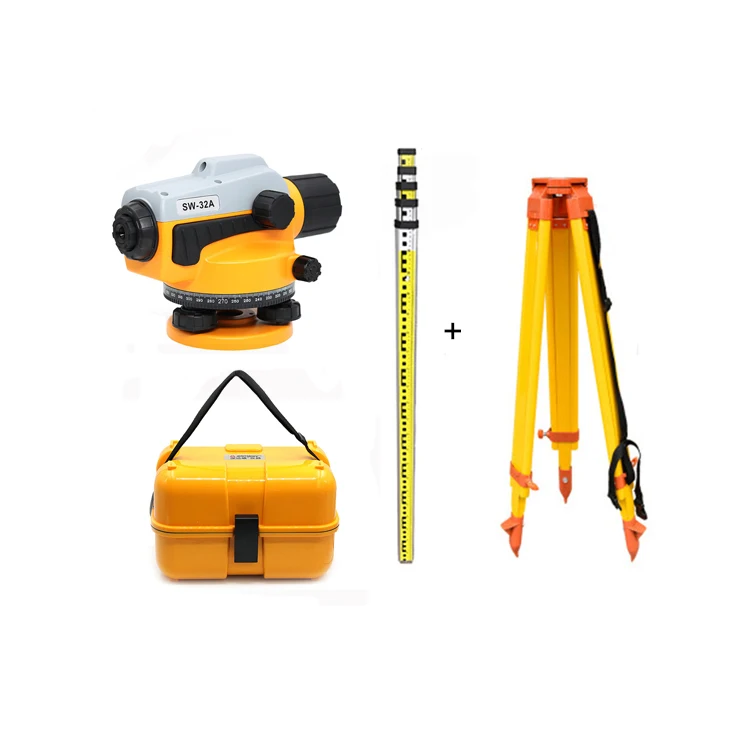 Nick 2026 SNDWAY Cheaper SW-32A 32X Optical Automatic Engineering Survey Auto Level with leveling rod aluminum tripods
