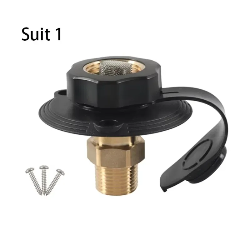 RV City Water Fill Inlet Brass with Check Valve for Camper Trailer Marine
