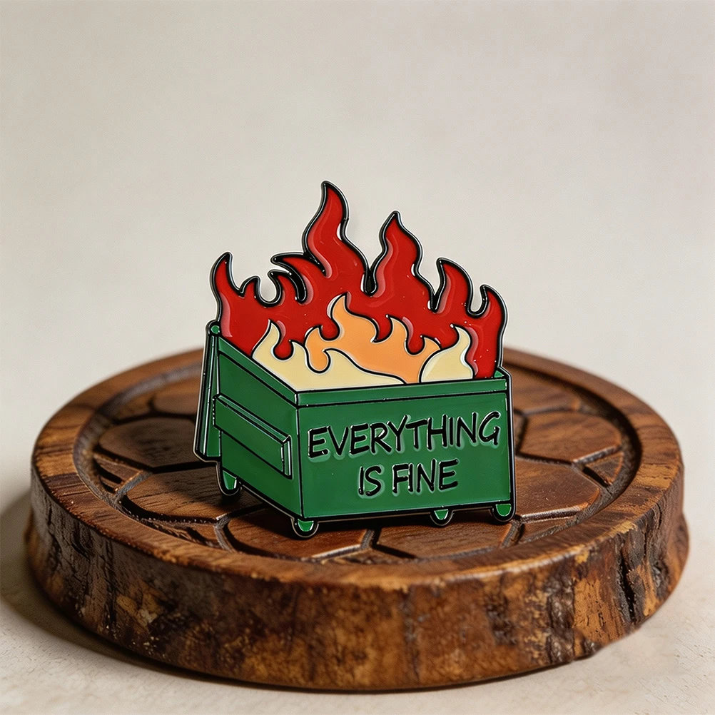 Dumpster Fire Alloy Pin 