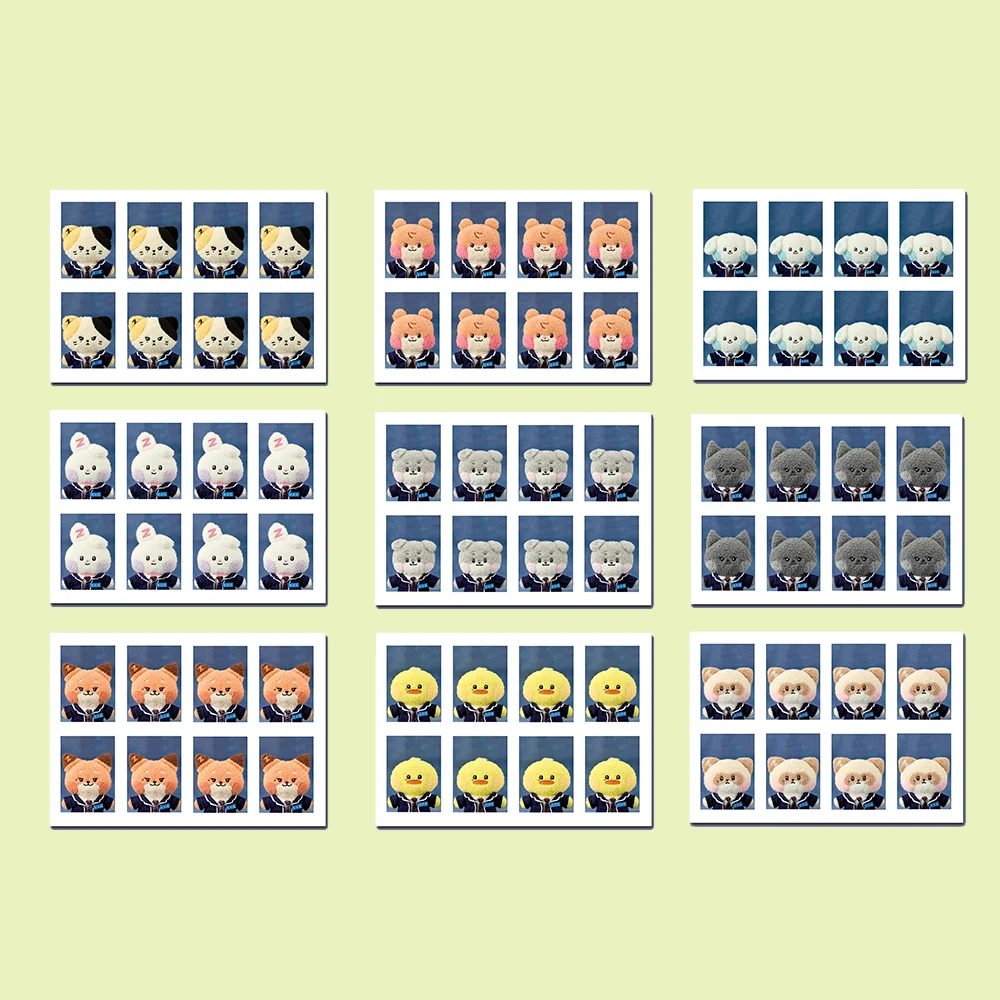 

KPOP ZB1 Cartoon Doll One-Inch Photo Zeroni ID Photo HanBin JiWoong GunWook YuJin GyuVin Ricky Matthew Fans Collection