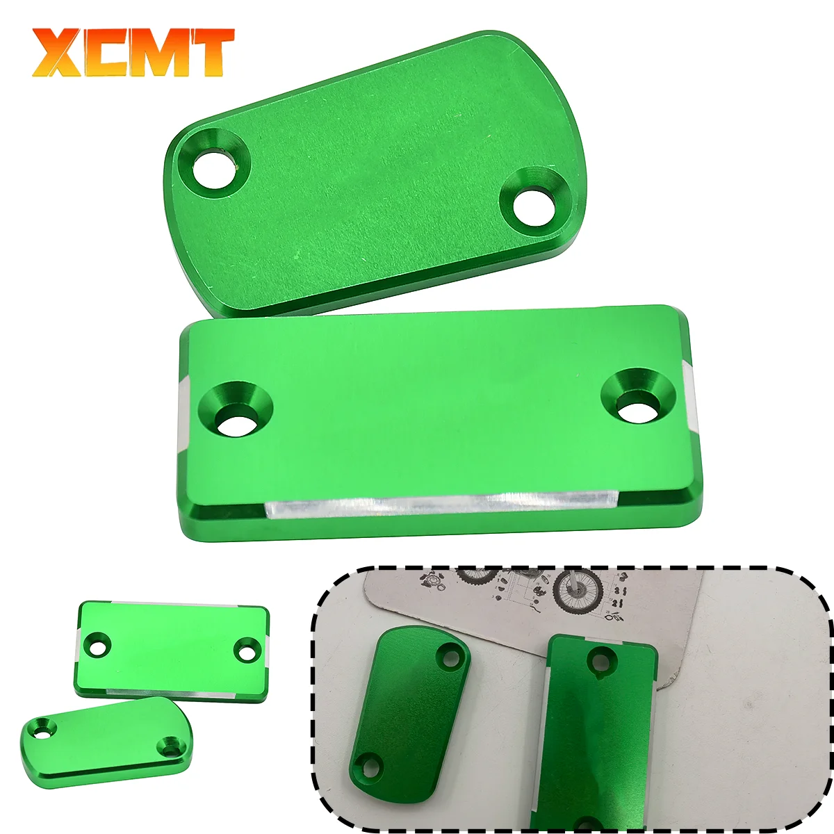 For Kawasaki KX125 KX250 KX250F KX450F 250F 450F KLX300R KLX450R CNC Motorcycle Front Rear Brake Fluid Reservoir Cap Cover