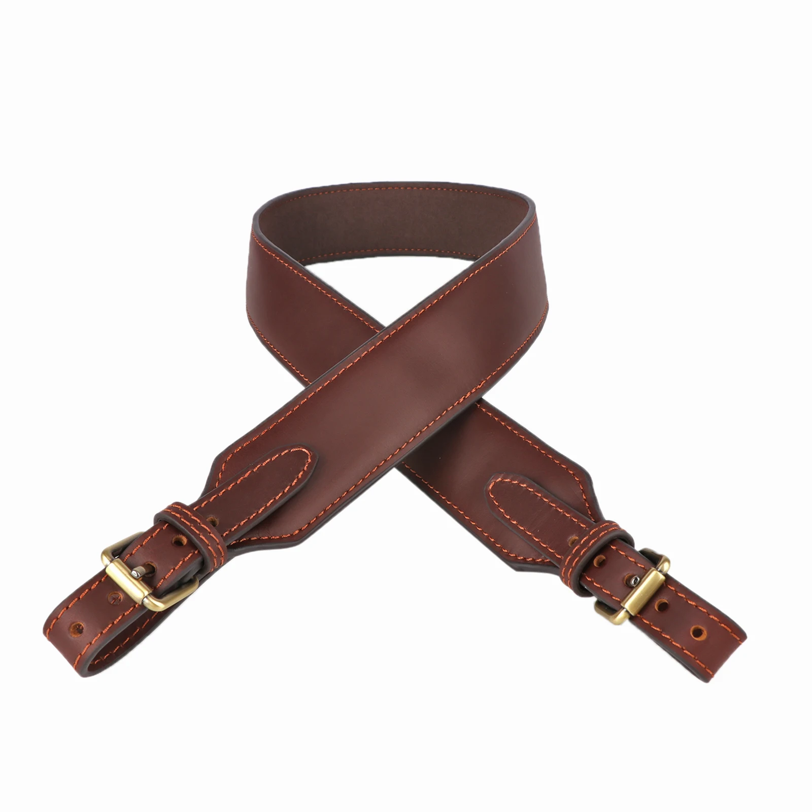 Tourbon accessori per la caccia fucile Gun Sling tracolla in pelle con girevoli con fibbia lunghezza regolabile marrone