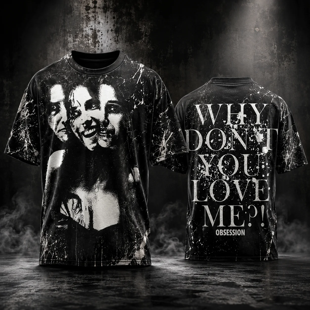 Obsession Men's 3D Printed Horror Print Short-Sleeved T-Shirt Loose-Fitting Women's T-Shirt Shirts for Men All Hallows' Day Y2k