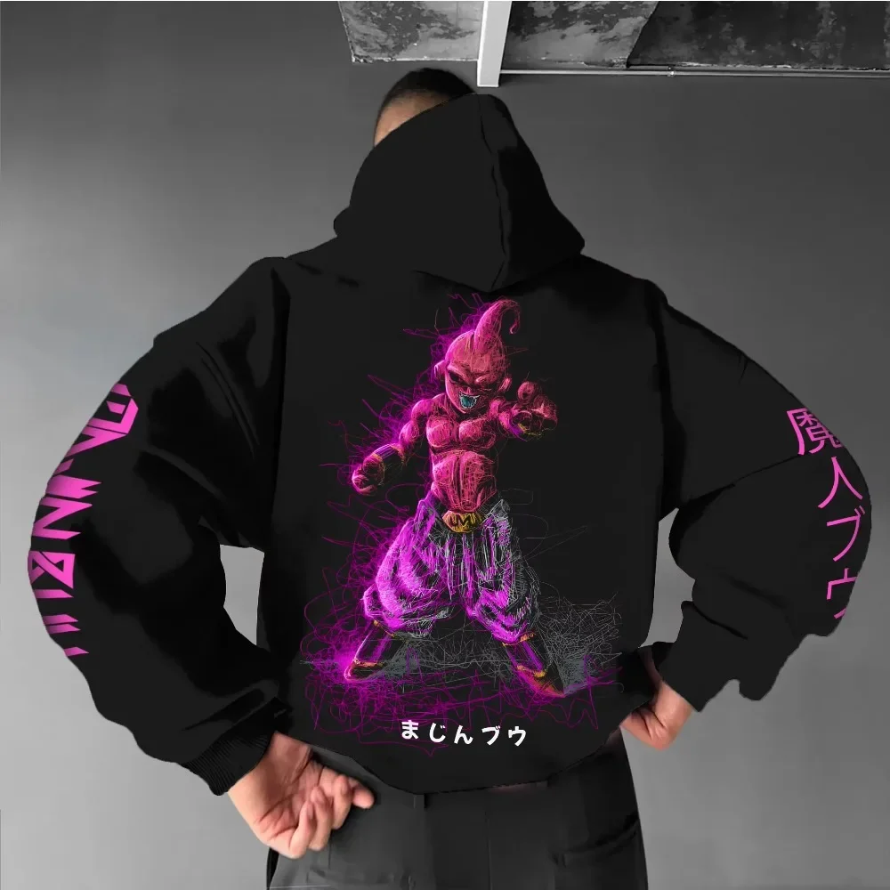 Dragon Ball Peripheral Hoodie 2025, Herbst/Winter, neuer Herren-Street-Trend, lässig, lockerer amerikanischer Hip-Hop-Pullover, Eltern-Kind-Top