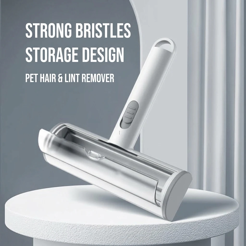 YGTITAN Reusable Pet Hair Remover, Cat Dog Fur Cleaner Roller with Storage, Push-Pull Lint Brush for Couch & Bedding