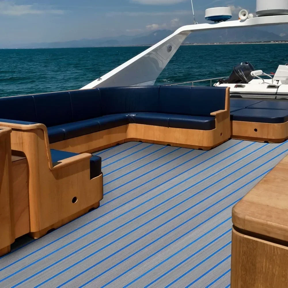 

Boat Flooring EVA Foam Decking Sheet Faux Teak Marine Mat Marine Carpet Cooler Tops Seating Non-Slip for Motorboat Swimming Pool