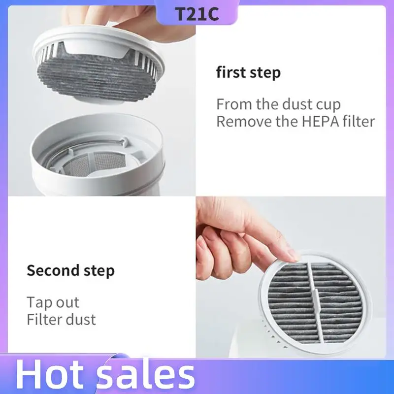 

T21C 8Pcs For Xiaomi Mijia Handheld Vacuum Cleaner Filter HEPA White For MJXCQ01DY Model