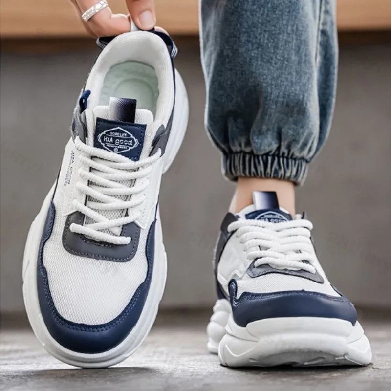 

Niche Design Fashion Men's Low Top Thick Sole Sports Shoes 2025 Autumn New Mesh Breathable Comfortable Versatile Chunky sneakers