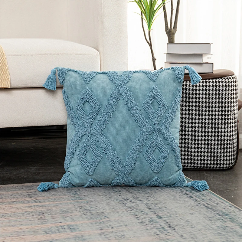 Tufted Colorful Cushion Cover 30X50/45X45cm Boho Style Tassel Handmade Home Decoration Throw Pillow Case For Living Room Sofa