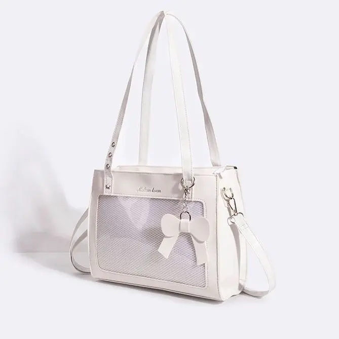 

Original Daily Versatile Transparent Tote Bag Women's oulder Handbag Cherry Blossom Design Casual Crossbody Bag