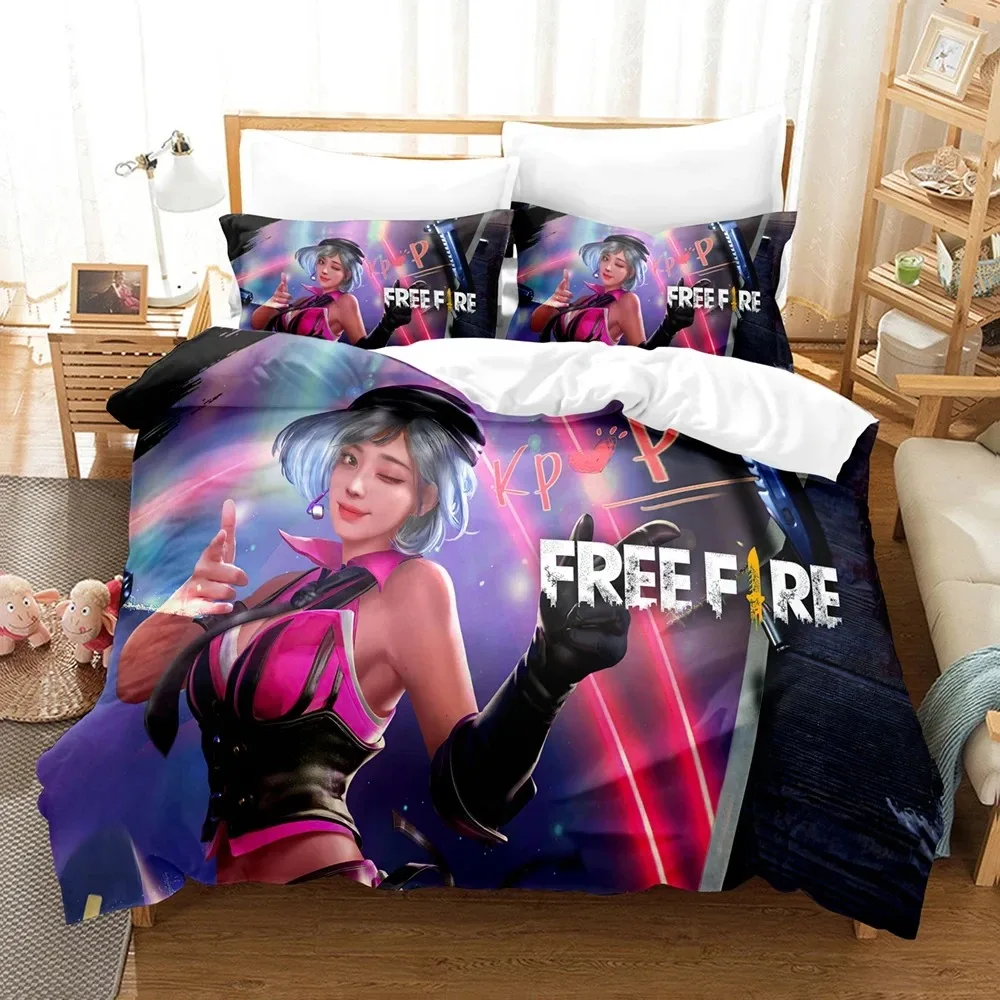 Free Fire Game Battlegrounds Bedding Set Boys Girls Twin Queen Size Duvet Cover Pillowcase Bed Kids Adult Home Textileextile