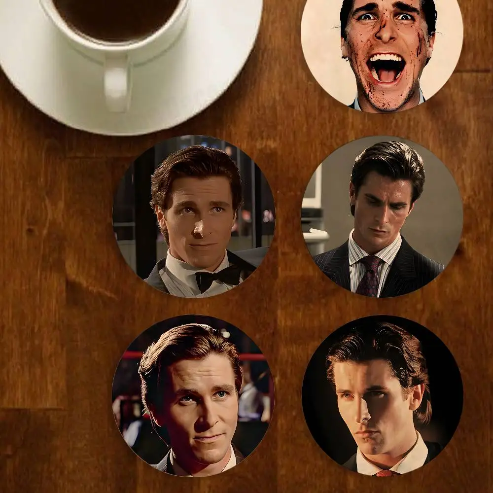 

Patrick Movie A-American P-Psycho Elegant Wooden Coaster Handcrafted Wood Grain - Perfect for Coffee, Tea, Home, Bar Decor