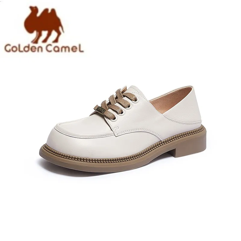 GOLDEN CAMEL Women\'s Shoes Deep-mouth Single Shoes for Women Fashion Retro Leather Shoes Casual Soft Comfortable Autumn New