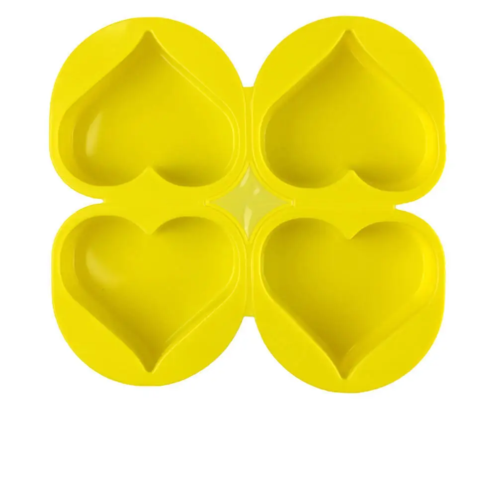 4 Holes Handmade Soap Silicone Mold Round Square Heart-Shaped Diy Candle Chocolate Candy Making Tool Easy To Use 19*14cm