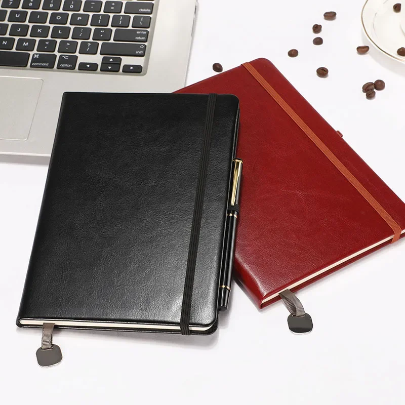 A5 Hardback Leather-Styled Notebook With Elastic Band Business Diary Customizable Sponge-Bound Journal Book For Daily Use