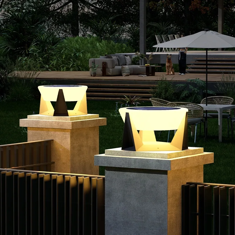 Creative waterproof design, fence, courtyard, pillar lights, modern and minimalist landscape, courtyard lights, solar column