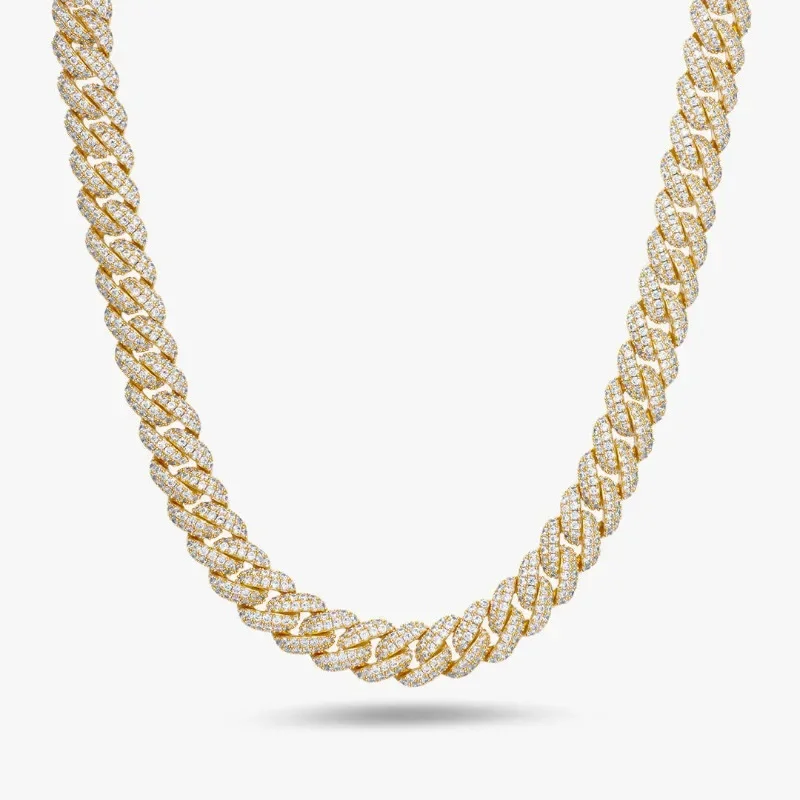 Hot Sale S925 Sterling Silver D Color Moissanite 10mm Cuban Chain cuban chain street hip hop necklace