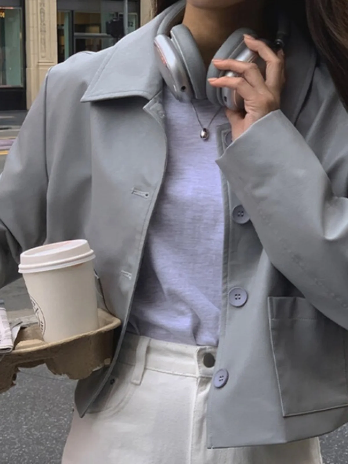 Bla Leather Jaet Damen Ort Sle Faion Retro Umlegekragen Single Button Vielseitiges Herbst-Winter-Neuankömmlingsoberteil