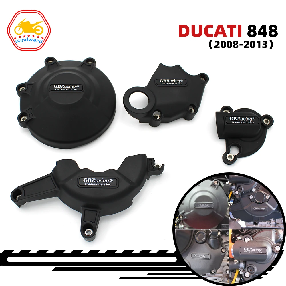 Motorcycle Accessorie Alternator Clutch Water Pump Engine Protective Cover GBRacing For Ducati 848 2008 2009 2010 2011 2012 2013